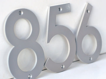 Coastal Grey Powder Coated Aluminum Numbers