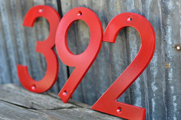 Red Powder Coated Aluminum Numbers