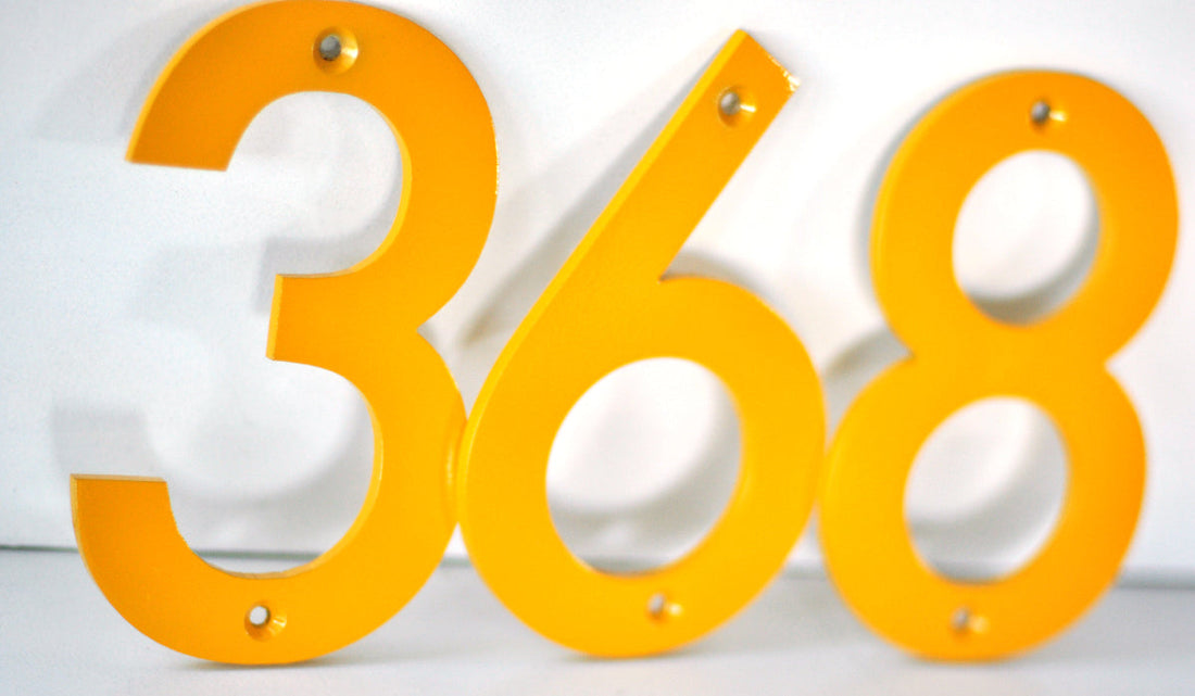 Honey Yellow Powder Coated Aluminum Numbers