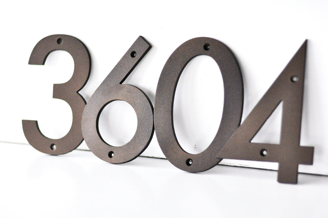 Oil Rubbed Bronze Powder Coated Aluminum Numbers