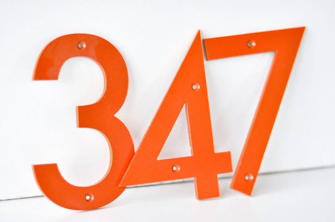 Burnt Orange Powder Coated Aluminum Numbers