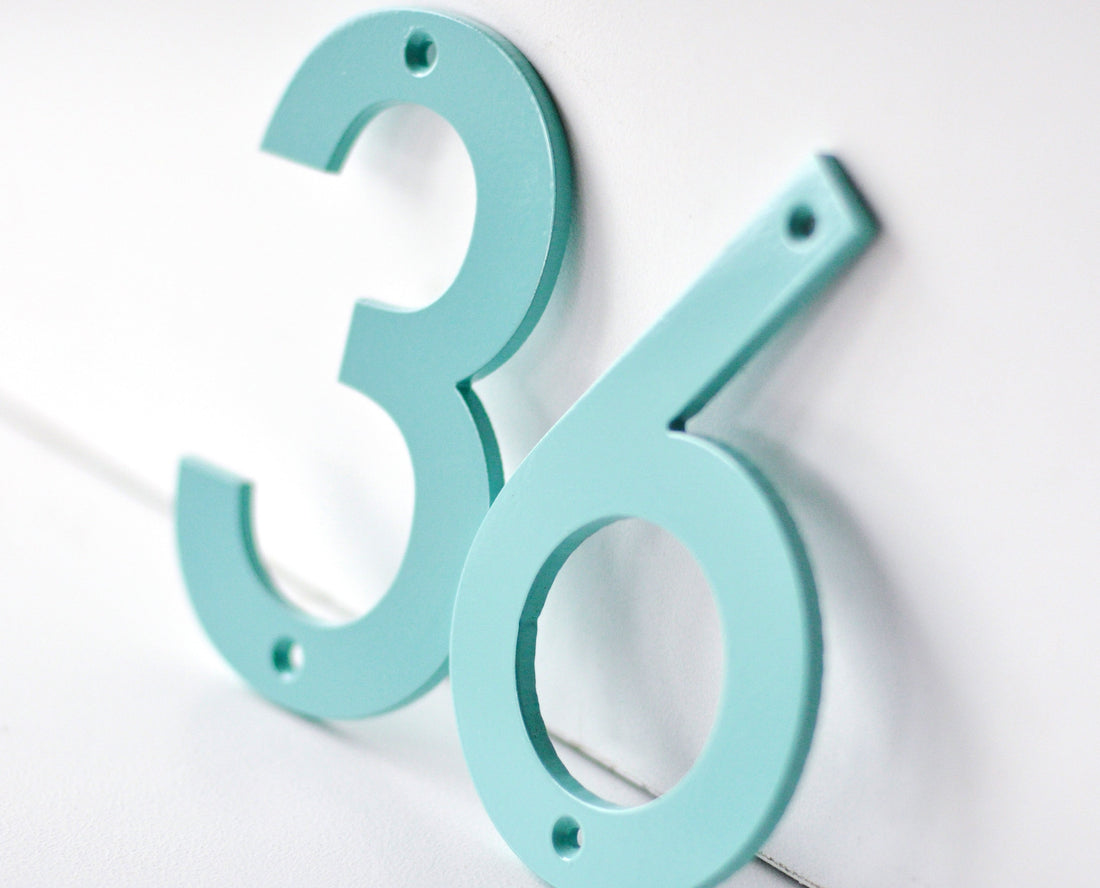 Sea Foam Powder Coated Aluminum Numbers
